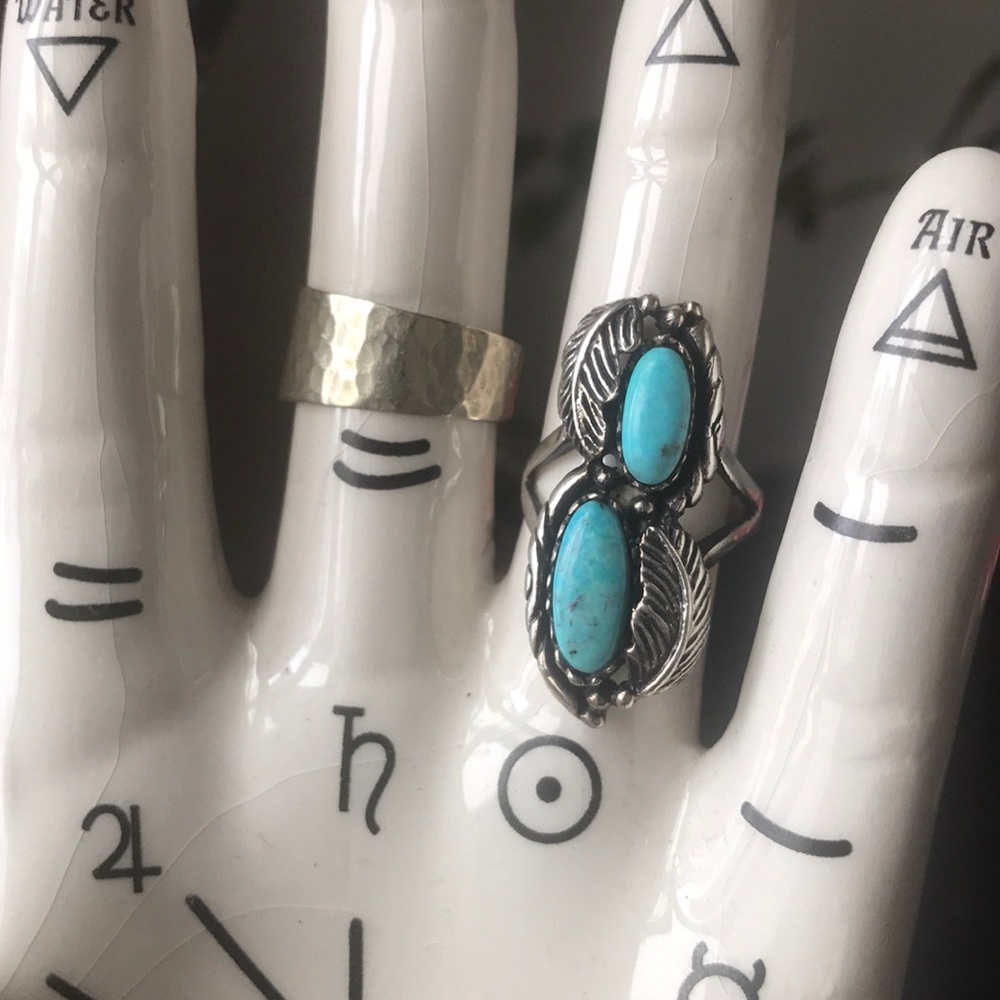 Real silver and turquoise Native American ring